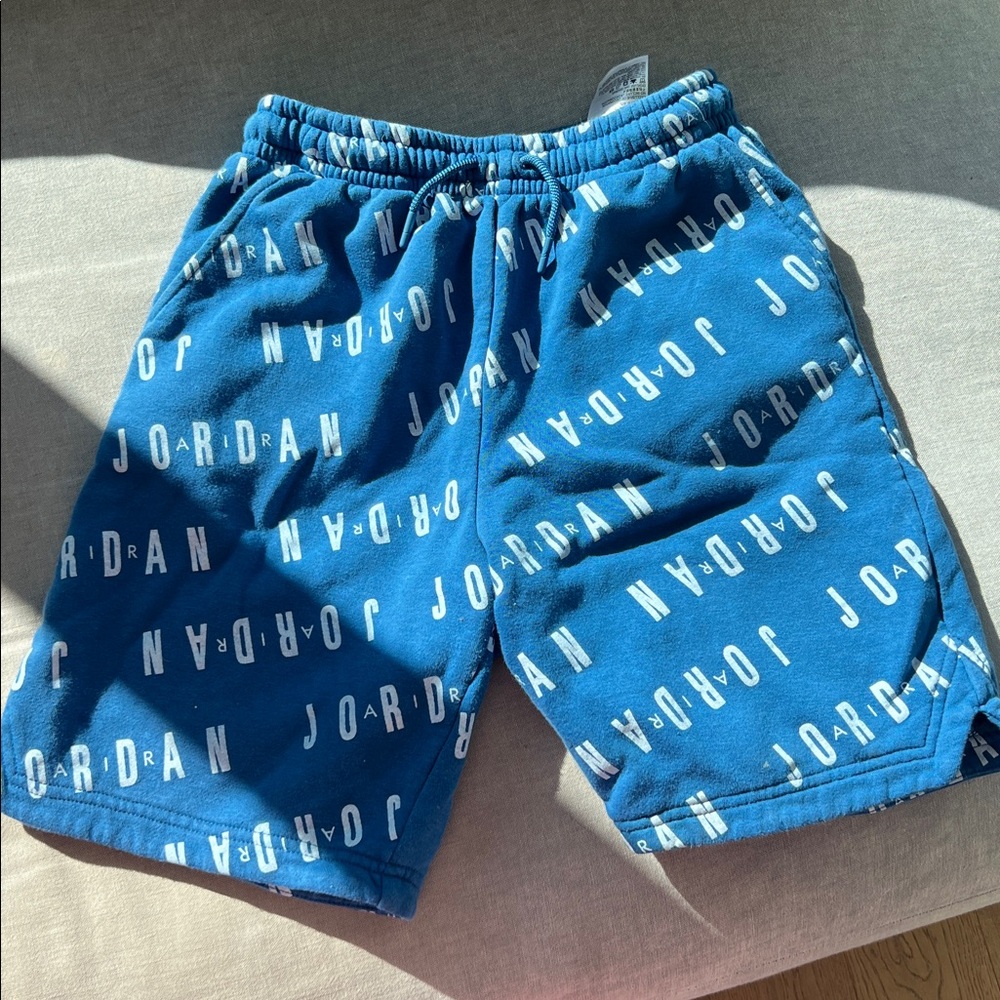 Jordan Teal Logo Print Shorts